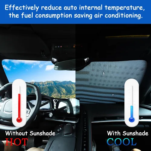 Vista 2 de Parasol para parabrisas compatible con Chevrolet Corvette C8 2020-2026, parasol plegable para ventana delantera, visera de protección solar