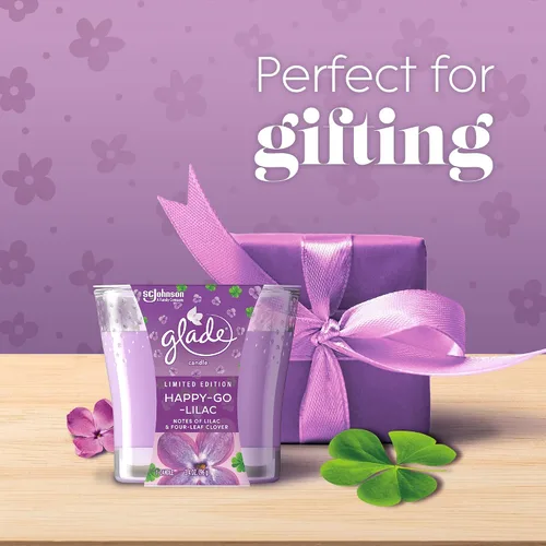 Vista 11 de Glade Tarro de velas, ambientador, Happy-Go-Lilac, 3.4 oz