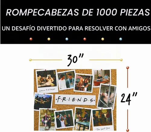 Vista 2 de Friends TV Show Seasons - Rompecabezas de 1000 piezas, 30 x 24 pulgadas