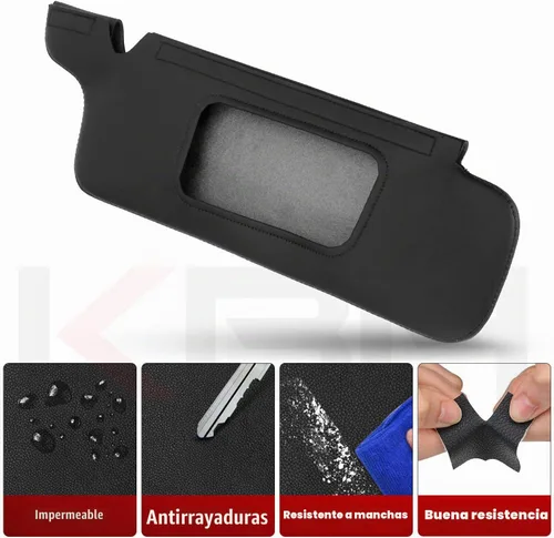 Vista 4 de KBH Funda para Visera de Sol para Ford Mustang 1994-2004, Forro de Cuero de Vinilo, Protector de Visera de Sol para Auto, Lado Izquierdo y Derecho