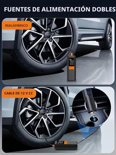 Vista 3 de Compresor de aire portátil para inflador de neumáticos, bomba de aire 5 veces más rápida para neumáticos de automóvil, bomba de neumáticos