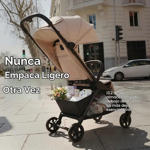 Vista 7 de Mompush Nexis - Cochecito de viaje ligero de fibra de carbono, equipaje de Negro