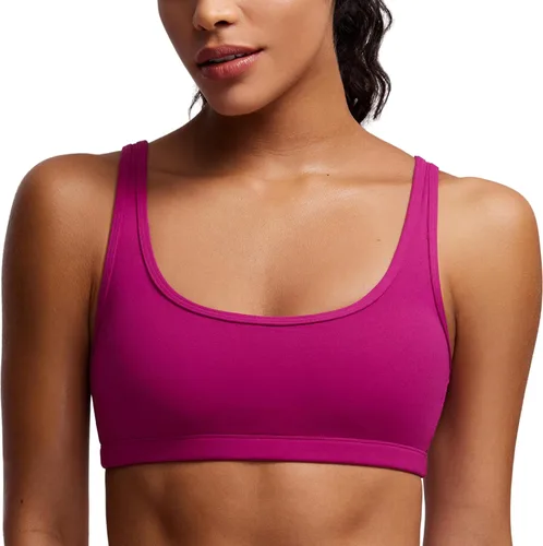 Vista 47 de CRZ YOGA Butterluxe - Mini brasier para mujer, cuello redondo, de bajo impacto, inalámbrico, deportivo, yoga, acolchado, para entrenamiento