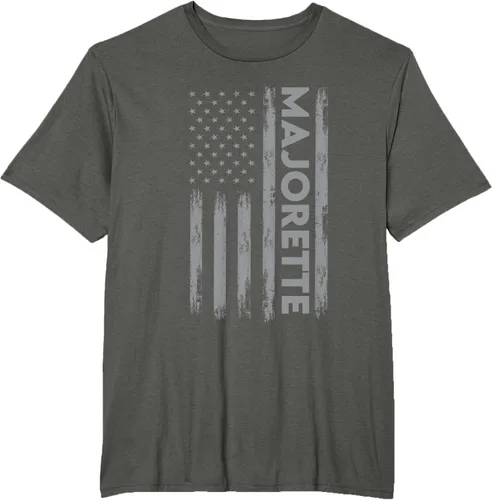 Vista 6 de Great Majorette - Camiseta de bastón giratorio con diseño de bandera de Estados Unidos, Negro, S