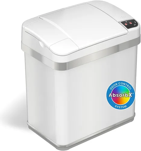 Vista 10 de iTouchless - Bote de basura de 15 litros / 4 galones de acero inoxidable con sensor de apertura de alas para baño, operación automática sin