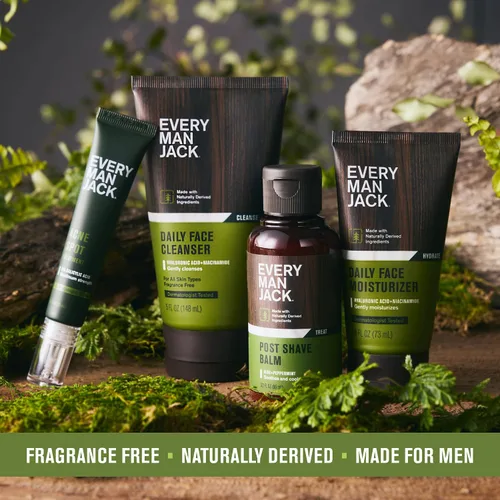 Vista 4 de Every Man Jack Loción facial diaria para hombres, hidrata profundamente y revive la piel seca y cansada con ácido hialurónico, aloe vera