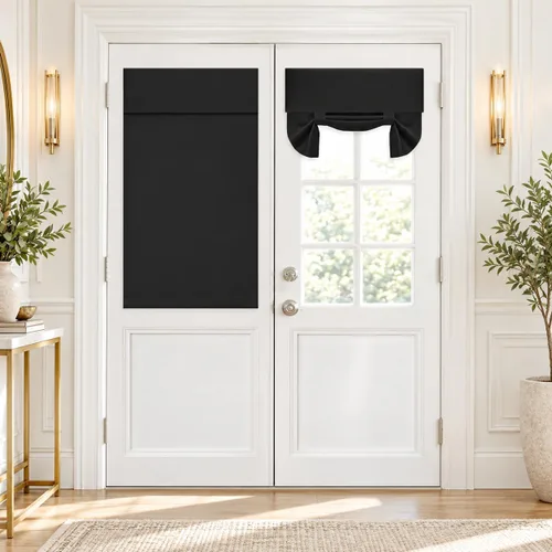 Vista 41 de Deconovo - Cortinas opacas para puerta francesa para ventana de puerta Gris oscuro