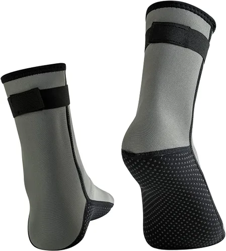 Vista 8 de Calcetines de neopreno de 0.118 pulgadas (0.118 in), calcetines térmicos antideslizantes para buceo, botines de agua para natación, deportes