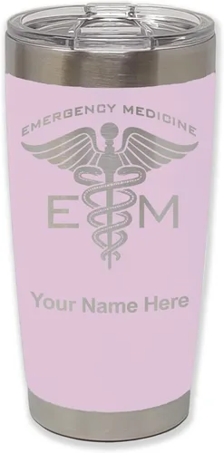 Vista 21 de LaserGram Vaso aislado al vacío de 20 onzas, medicina de emergencia, grabado personalizado incluido (gris) Engraved Gift for Doctors, Vacuum