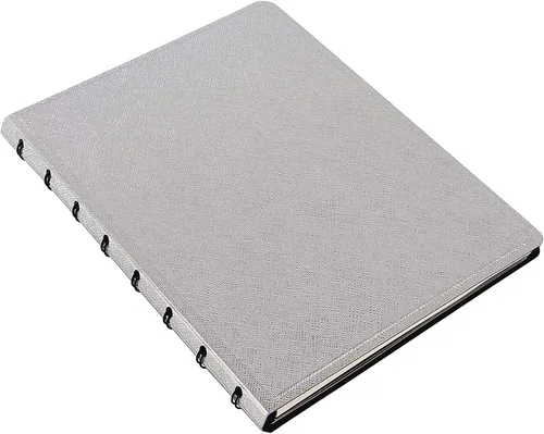 Vista 3 de Filofax B115076U - Cuaderno metálico Saffiano recargable, tamaño A5, 112 páginas móviles de color crema, incluye 4 índices (uno con bolsillo)