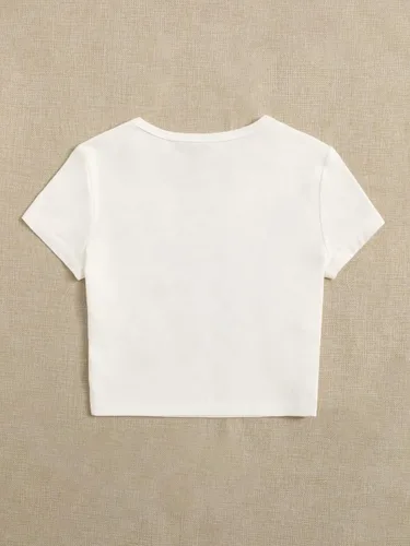 Vista 2 de SOLY HUX Camisetas de manga corta con estampado de figura de verano para mujer