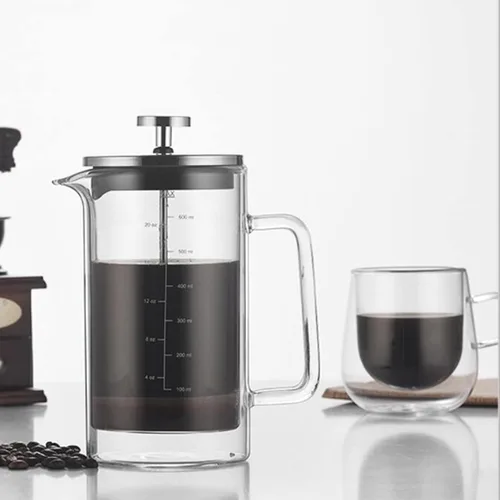 Vista 2 de Decdeal - Cafetera francesa de doble pared con vidrio de borosilicato Resistente al calor