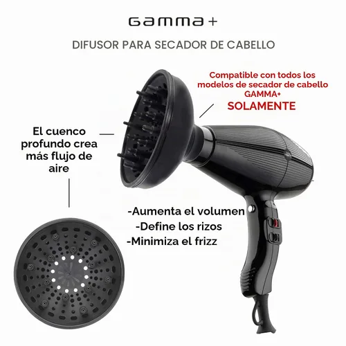 Vista 2 de GAMMA+ Accesorio difusor profesional para secador de pelo, solo se adapta a modelos GAMMA+ Dryer