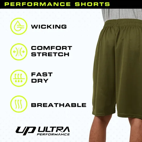 Vista 6 de Ultra Performance Paquete de 5 pantalones cortos para hombre, pantalones cortos atléticos de gimnasio, pantalones cortos de baloncesto para hombres