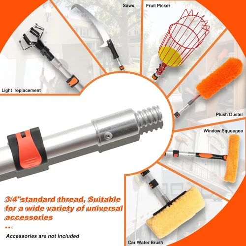 Vista 6 de Buyplus Poste telescópica de 26 pies de alcance, poste extensible de 5 a 20 pies, poste de extensión para rodillo de pintura, poste extensible