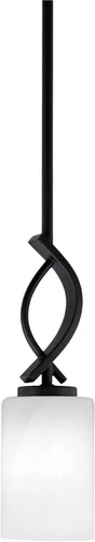 Vista 90 de Toltec Lighting Cavella Stem Colgado Mini colgante, acabado grafito, vidrio de muselina blanca de 4 pulgadas