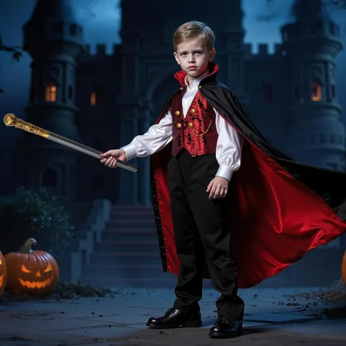 Vista 5 de PEADUCK Disfraz de vampiro para niños, disfraz de Halloween, juego de rol