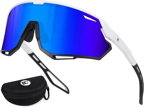 Vista 8 de BIRCEN Gafas de sol deportivas de béisbol para hombre: TR90 gafas de ciclismo ligeras envolventes para correr al aire libre MTB Bike