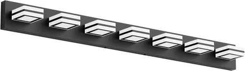Vista 9 de Ralbay - Luces de tocador de baño de 5 temperaturas de color ajustables, negras, 4 luces, acrílicas, modernas, LED, mate, accesorios de iluminación