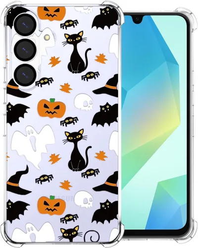 Vista 19 de Funda transparente de Halloween para Google 6a, con patrón de fantasma, funda protectora de TPU suave, delgada, a prueba de golpes, para niños