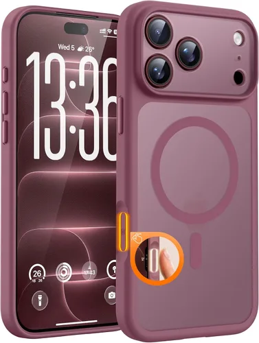Vista 137 de TOCOL Funda magnética 3 en 1 para iPhone 15 Pro, mejorada [protección completa de cámara] con 2 protectores de pantalla, compatible con MagSafe Gris