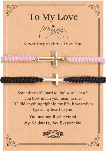 Vista 12 de VU100 Pulseras a juego para parejas Pulseras Regalos para novia novio Regalos de relación a larga distancia Pulseras a juego Regalo para aniversario