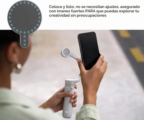 Vista 4 de ENCASED Adaptador magnético para DJI Osmo Mobile Smartphone Gimbal Stabilizer - Compatible con MagSafe (DJI OM 8 7P 7 SE 6 5 4)