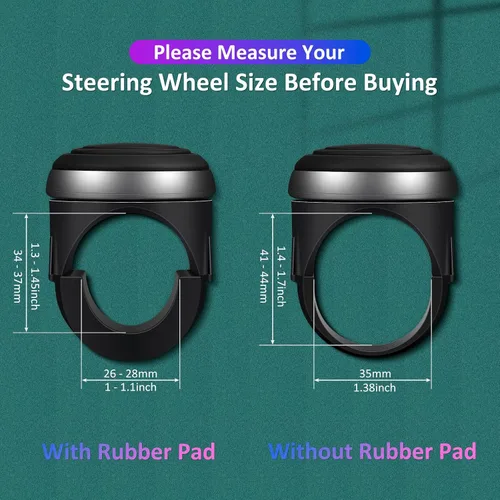 Vista 2 de Perillas giratorias para volante Buddy del volante con rotación de 360 grados Perillas suicidas para volante con superficie de silicona