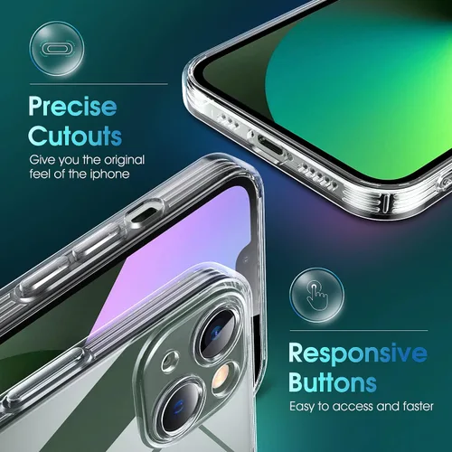 Vista 811 de Supdeal Funda cristalina transparente para iPhone 11, [No se amarillea] [Protección de la cámara] [Probado contra caídas de grado militar] Funda