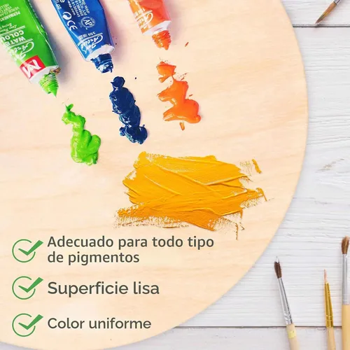 Vista 4 de Paquete de 6 círculos de madera de 14 pulgadas para manualidades, círculos de madera sin terminar letrero en blanco de madera, discos de madera