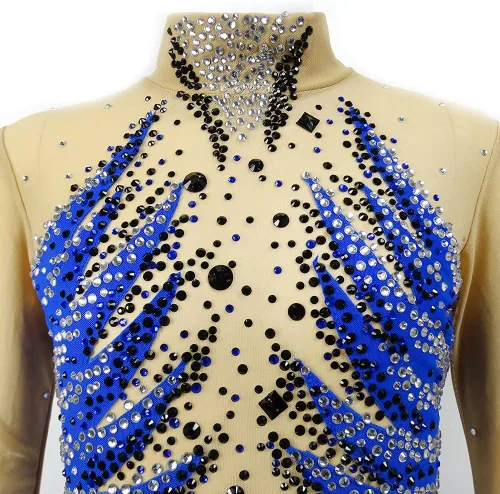 Vista 4 de LIUHUO Vestido de patinaje sobre hielo Vestido de patinaje artístico para mujer