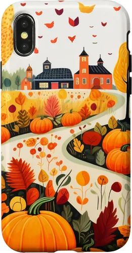 Vista 5 de Fall Leaves Autumn Pumpkin Pattern Autumn Color Foliage Case for iPhone 17