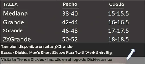 Vista 3 de Dickies Camisa de trabajo flexible de manga corta para hombre - Camisa con botones para mecánica y construcción, sarga duradera Negro V1