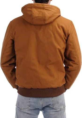 Vista 2 de Chaqueta deportiva acolchada con forro de franela para hombre, impermeable, de algodón, con capucha, abrigo de invierno