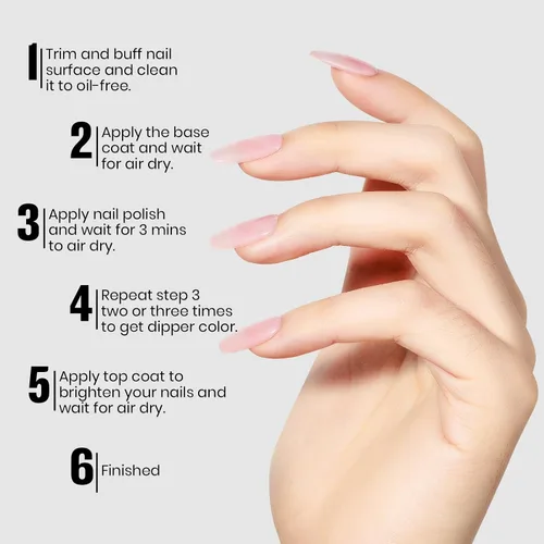 Vista 8 de Base Top Coat Nail Polish Quick Dry Clear Top Coat Nail Polish