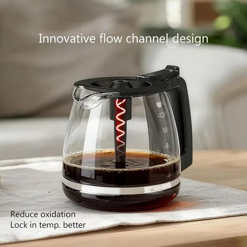 Vista 4 de Jarra de café de repuesto para cafetera Black and Decker de 12 tazas CM1160B, CM1060B, mango negro