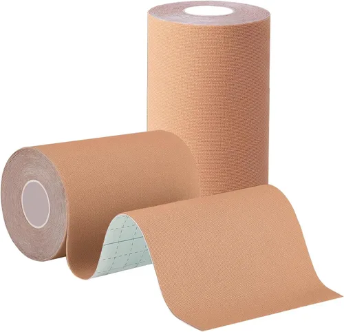 Vista 7 de 2 rollos de cinta de kinesiología de algodón original de 4 x 16.4 pies, cinta atlética impermeable de corte libre para tobillo, muñecas, rodillas