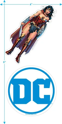 Vista 4 de Popfunk Camiseta y calcomanías con logotipo de Wonder Woman