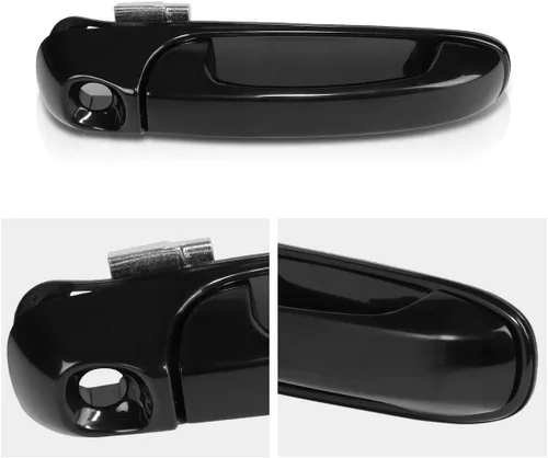 Vista 2 de Tirador de la puerta del lado del pasajero delantero derecho con cerradura compatible con Jeep Grand Cherokee 99-04, color negro liso