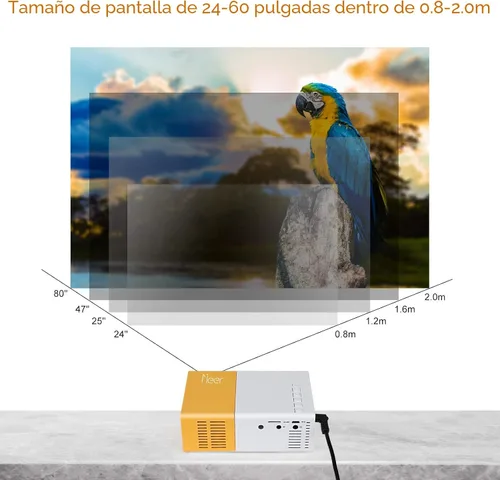 Vista 7 de Mini Proyector, Meer Proyector de Video LCD LED Pico Portátil a Todo Color para Regalo de Niños, Película de Video TV, Juego de Fiesta