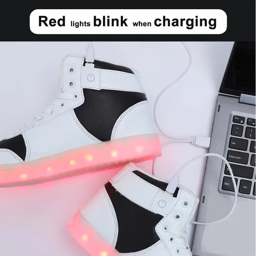 Vista 5 de Odema V3 - Zapatos deportivos con luz de carga USB, zapatillas de deporte LED para bailar