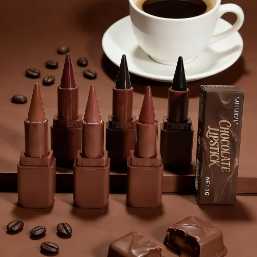 Vista 73 de BAISEN DIARY 2 en 1 doble punta mate delineador de labios y brillo de labios, lápiz combinado de labios marrón nude degradado, delineador de labios