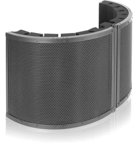 Vista 2 de Pyle Usa Mini cabina de grabación vocal portátil – Uso con micrófono estándar, filtro de ruido de aislamiento protector de reflexión para audio