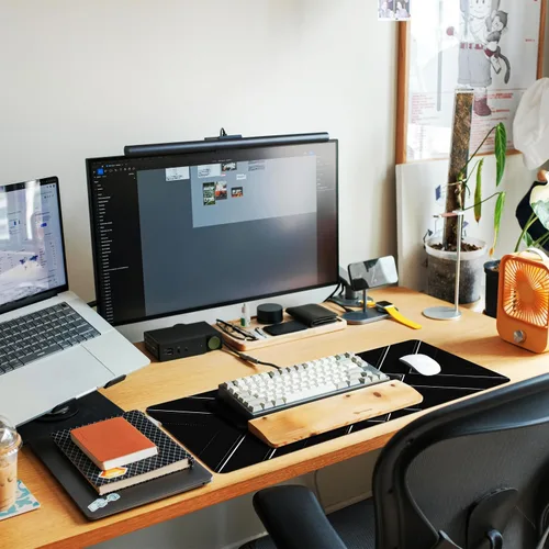 Vista 7 de Alfombrilla de mouse grande extendida para juegos, XXL, impermeable, para teclado de computadora, con base de goma antideslizante, borde cosido