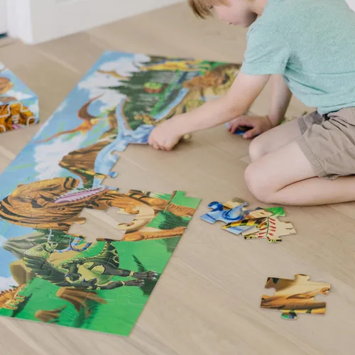 Vista 2 de Melissa & Doug Land of Dinosaurs - Rompecabezas, diseño de dinosaurios, (48 piezas, 4 pies de largo)