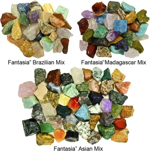 Vista 2 de Fantasia Materiales: Mezcla de piedras del mundo premium de 3 lb (variedad más grande de Amazon) de Asia, Brasil y Madagascar! Cristales naturales