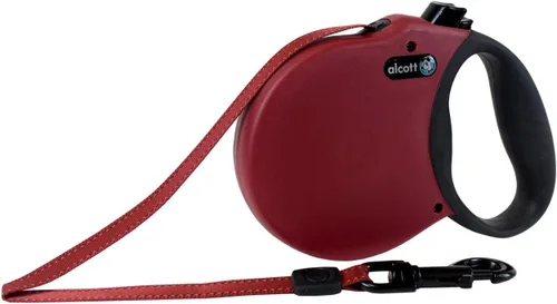 Vista 20 de Alcott Adventure Correa de cinturón reflectante retráctil – 10 pies – Extra pequeña para perros de hasta 25 libras, negro con mango de agarre suave