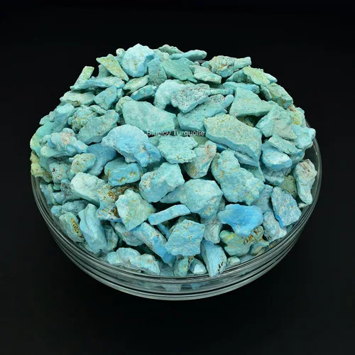 Vista 4 de Piedra en bruto natural natural azul turquesa para incrustaciones y diseño de joyas (1 onza)