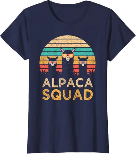 Vista 40 de Divertidas gafas de sol de escuadrón de alpaca Cool Alpacas Vintage Gift T-Shirt, Negro, S