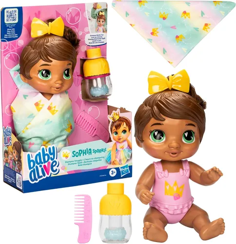 Vista 12 de Baby Alive Shampoo Snuggle Sophia Sparkle Brown Hair - Juego de muñecas de agua de 11 pulgadas, juguetes para niñas y niños de 3 años y más